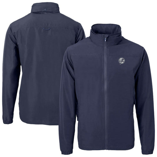 New York Yankees Cutter & Buck Charter Eco Recycled Full-Zip Hoodie Jacket - Navy