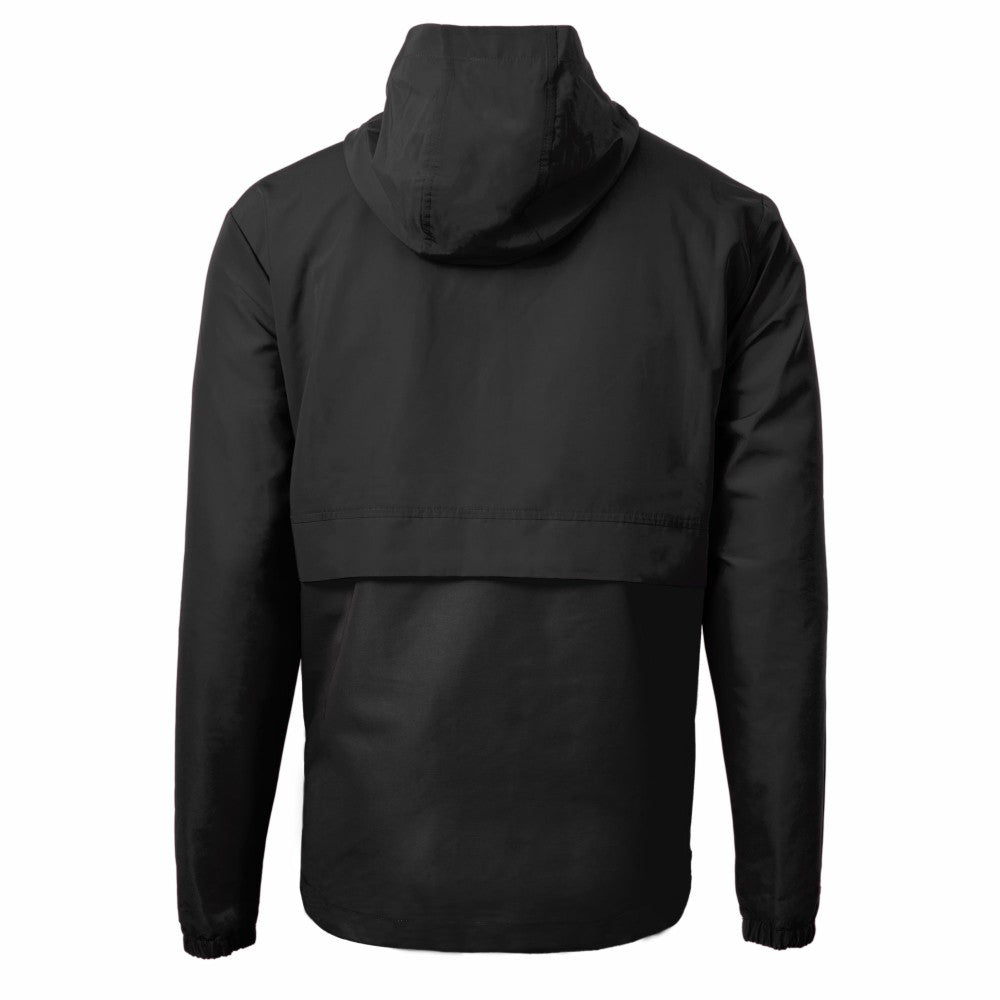 New York Mets Cutter & Buck Charter Eco Recycled Anorak Half-Zip Hoodie Jacket - Black