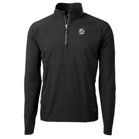 New York Yankees Cutter & Buck Adapt Eco Hybrid Raglan DryTec Quarter-Zip Jacket - Black