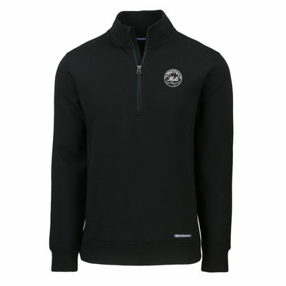 New York Mets Cutter & Buck Roam Eco Quarter-Zip Jacket - Black