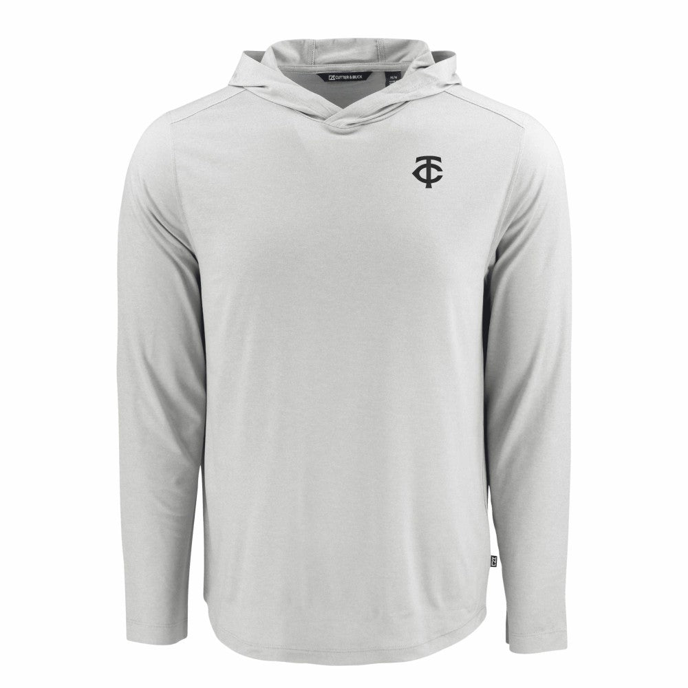 Minnesota Twins Cutter & Buck Coastline Epic Comfort Eco Recycled Hoodie T-Shirt - Gray