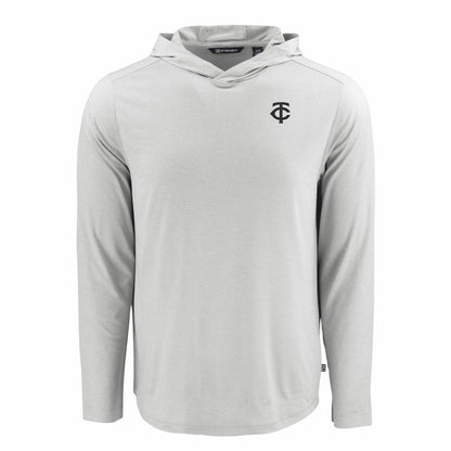 Minnesota Twins Cutter & Buck Coastline Epic Comfort Eco Recycled Hoodie T-Shirt - Gray