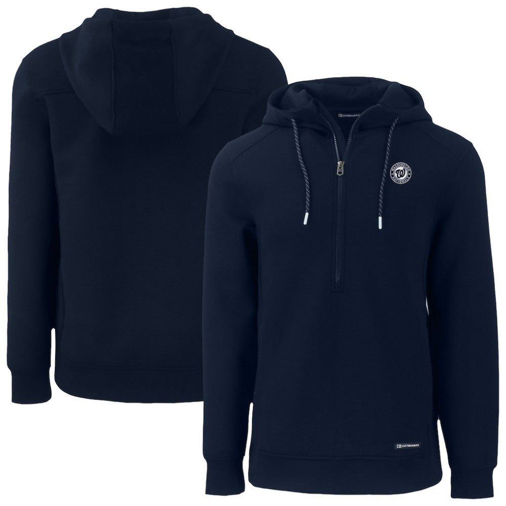 Washington Nationals Cutter & Buck Roam Eco Recycled Half-Zip Hoodie - Navy