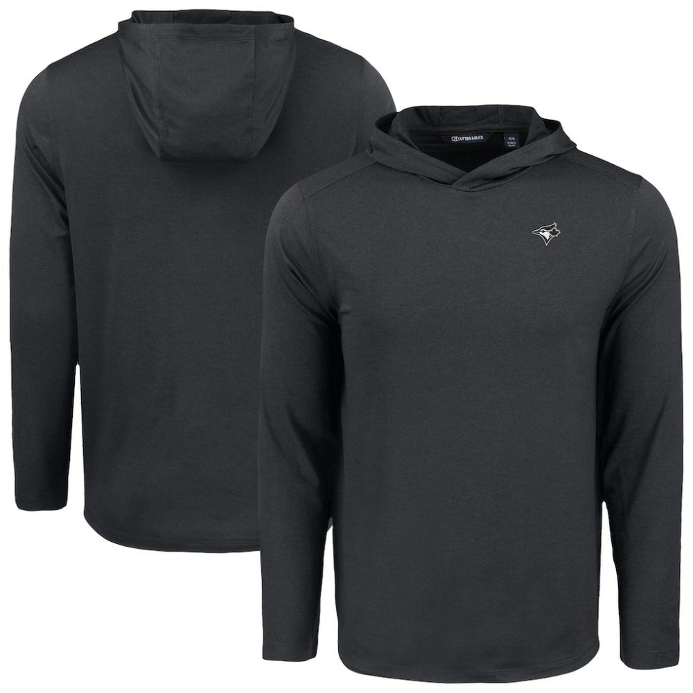 Toronto Blue Jays Cutter & Buck Coastline Epic Comfort Eco Recycled Long Sleeve Hoodie T-Shirt - Black