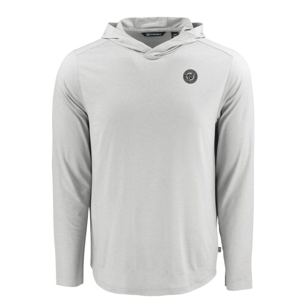 Washington Nationals Cutter & Buck Coastline Epic Comfort Eco Recycled Long Sleeve Hoodie T-Shirt - Gray
