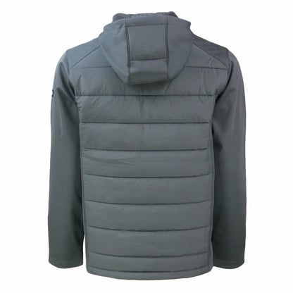 New York Yankees Cutter & Buck Big & Tall Evoke Hybrid Eco Softshell Recycled Full-Zip Hooded PrimaLoft Jacket - Gray