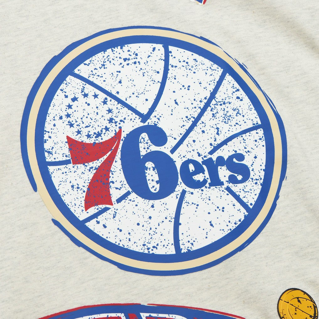 Philadelphia 76ers Hardwood Classics Legacy Defined Retro Championship T-Shirt - Oatmeal | Mitchell & Ness sale