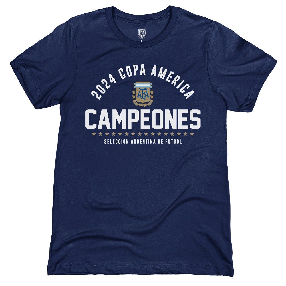 Argentina National Team 1863FC 2024 Copa America Champions T-Shirt - Navy for sale