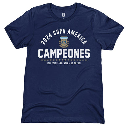 Argentina National Team 1863FC 2024 Copa America Champions T-Shirt - Navy for sale