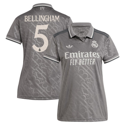 Jude Bellingham Real Madrid Originals Women's 2024/25 Third Replica Player Jersey - Charcoal | Adidas on sale