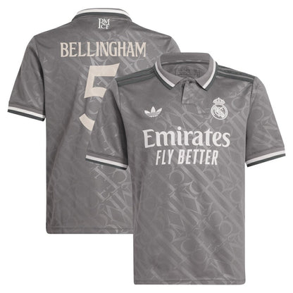 Jude Bellingham Real Madrid Originals Youth 2024/25 Third Replica Player Jersey - Charcoal | Adidas shop