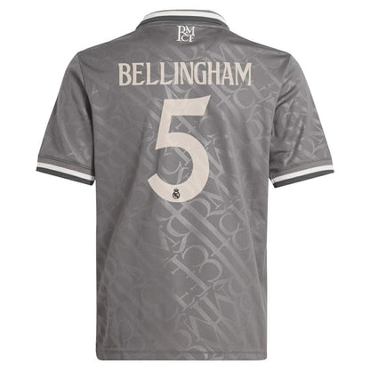 Jude Bellingham Real Madrid Originals Youth 2024/25 Third Replica Player Jersey - Charcoal | Adidas shop