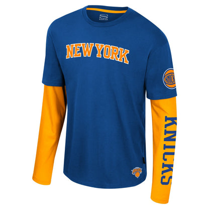 New York Knicks Stadium Essentials Unisex Spectator 2fer Long Sleeve T-Shirt - Royal discount
