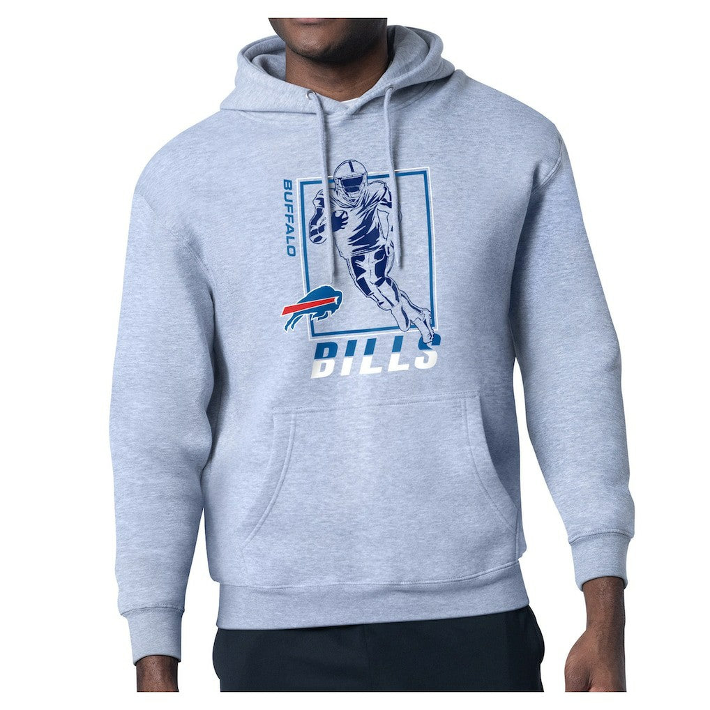 Buffalo Bills Starter Player Grid Pullover Hoodie - Heather Gray cheap