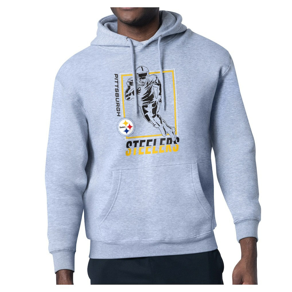 Pittsburgh Steelers Starter Player Grid Pullover Hoodie - Heather Gray outlet