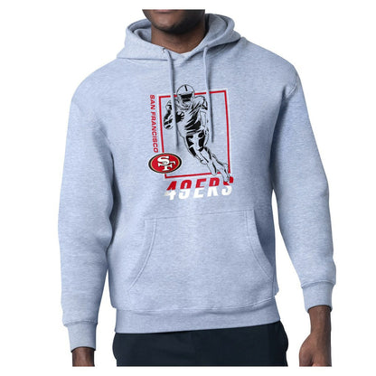 San Francisco 49ers Starter Player Grid Pullover Hoodie - Heather Gray for sale