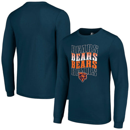 Chicago Bears Starter Team Name Graphic Long Sleeve T-Shirt - Navy cheap
