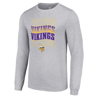 Minnesota Vikings Starter Team Name Graphic Long Sleeve T-Shirt - Heather Gray for sale