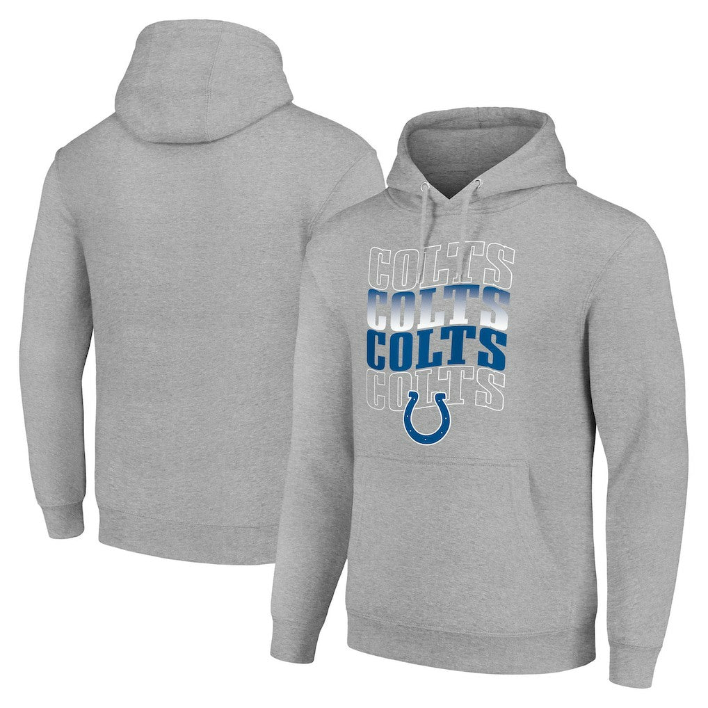 Indianapolis Colts Starter Four Team Name Logo Fleece Pullover Hoodie - Heather Gray cheap