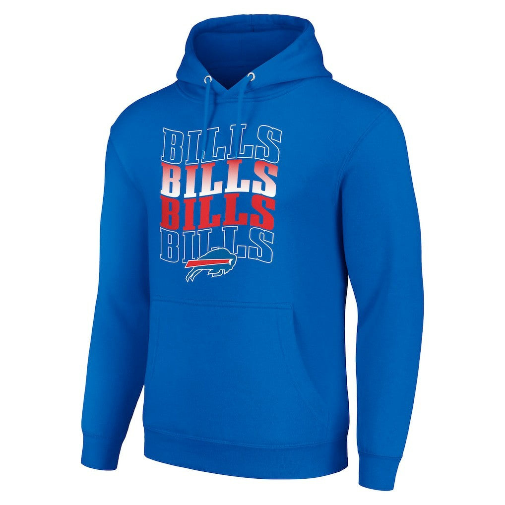 Buffalo Bills Starter Four Team Name Logo Fleece Pullover Hoodie - Royal discount