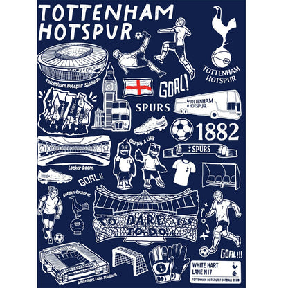Tottenham Hotspur Vive La Fete Youth Impressions Artwork T-Shirt - Navy discount