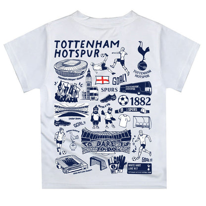 Tottenham Hotspur Vive La Fete Youth Impressions Artwork T-Shirt - White on sale