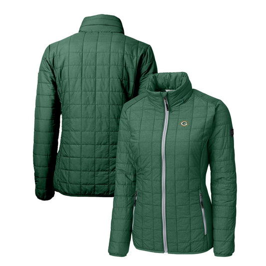 Green Bay Packers Cutter & Buck Women's Rainier PrimaLoft Eco Insulated Full-Zip Puffer Jacket - Green online