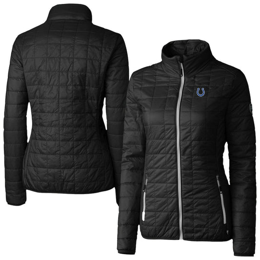 Indianapolis Colts Cutter & Buck Women's Rainier PrimaLoft Eco Insulated Full-Zip Puffer Jacket - Black for sale