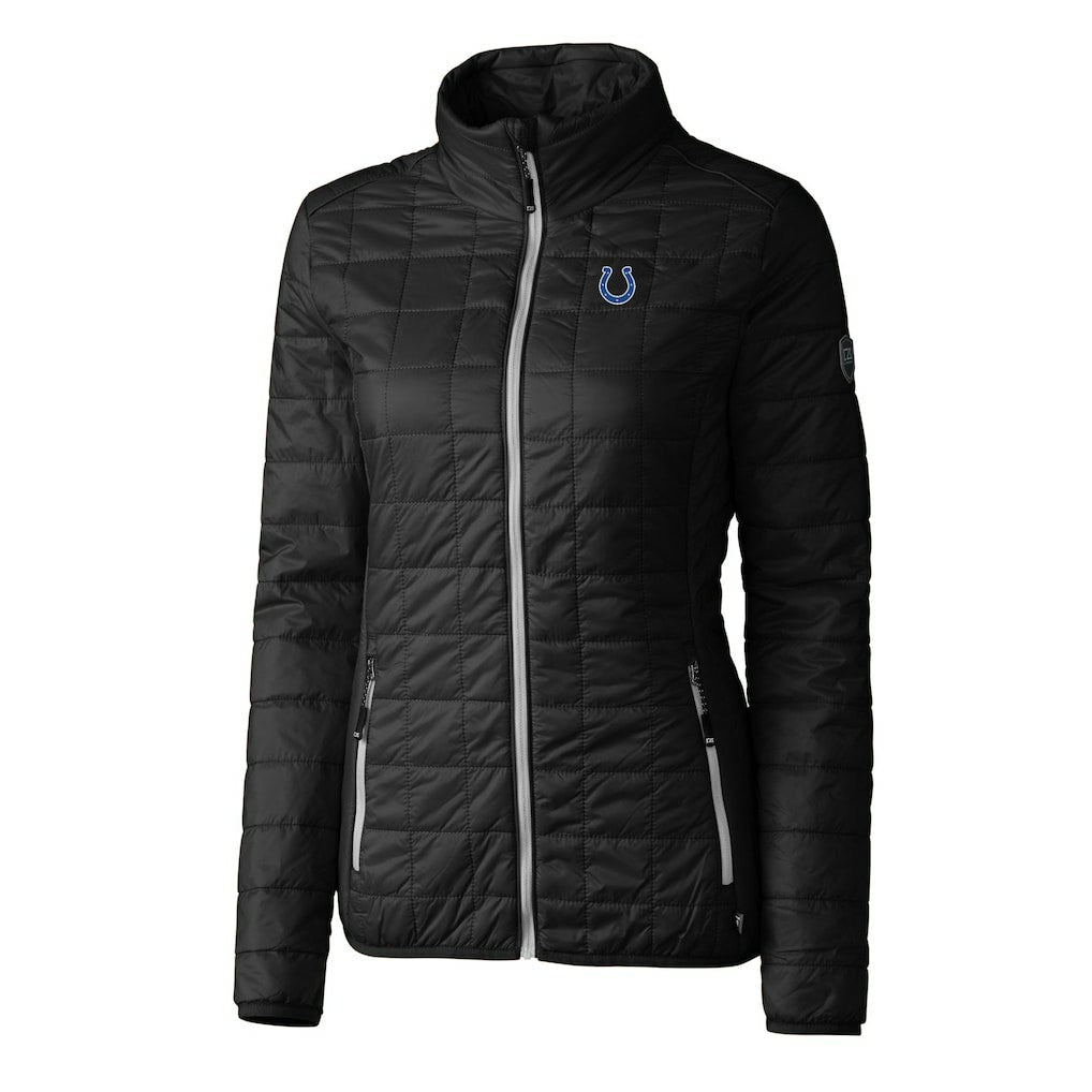 Indianapolis Colts Cutter & Buck Women's Rainier PrimaLoft Eco Insulated Full-Zip Puffer Jacket - Black for sale