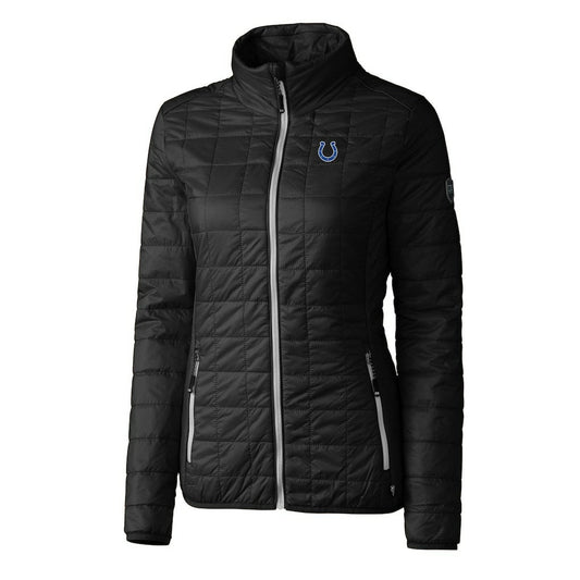 Indianapolis Colts Cutter & Buck Women's Rainier PrimaLoft Eco Insulated Full-Zip Puffer Jacket - Black for sale