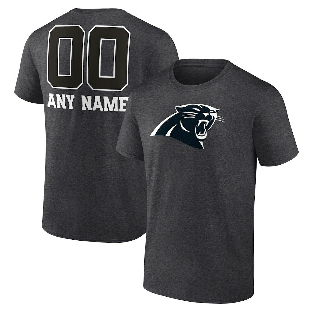 Carolina Panthers Personalized Name & Number Monochrome T-Shirt - Charcoal discount