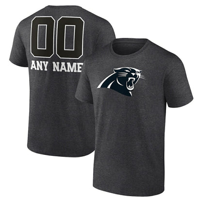 Carolina Panthers Personalized Name & Number Monochrome T-Shirt - Charcoal discount
