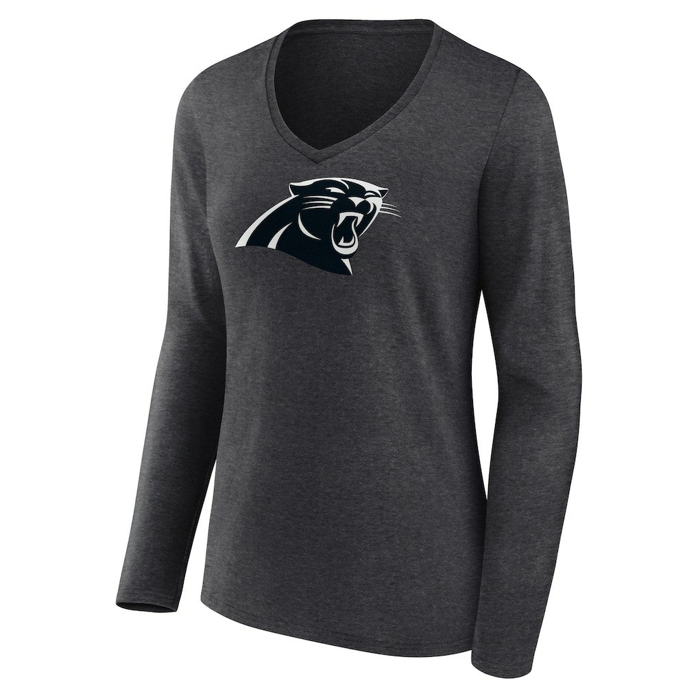 Carolina Panthers Women's Personalized Name & Number Monochrome V-neck T-Shirt - Charcoal cheap