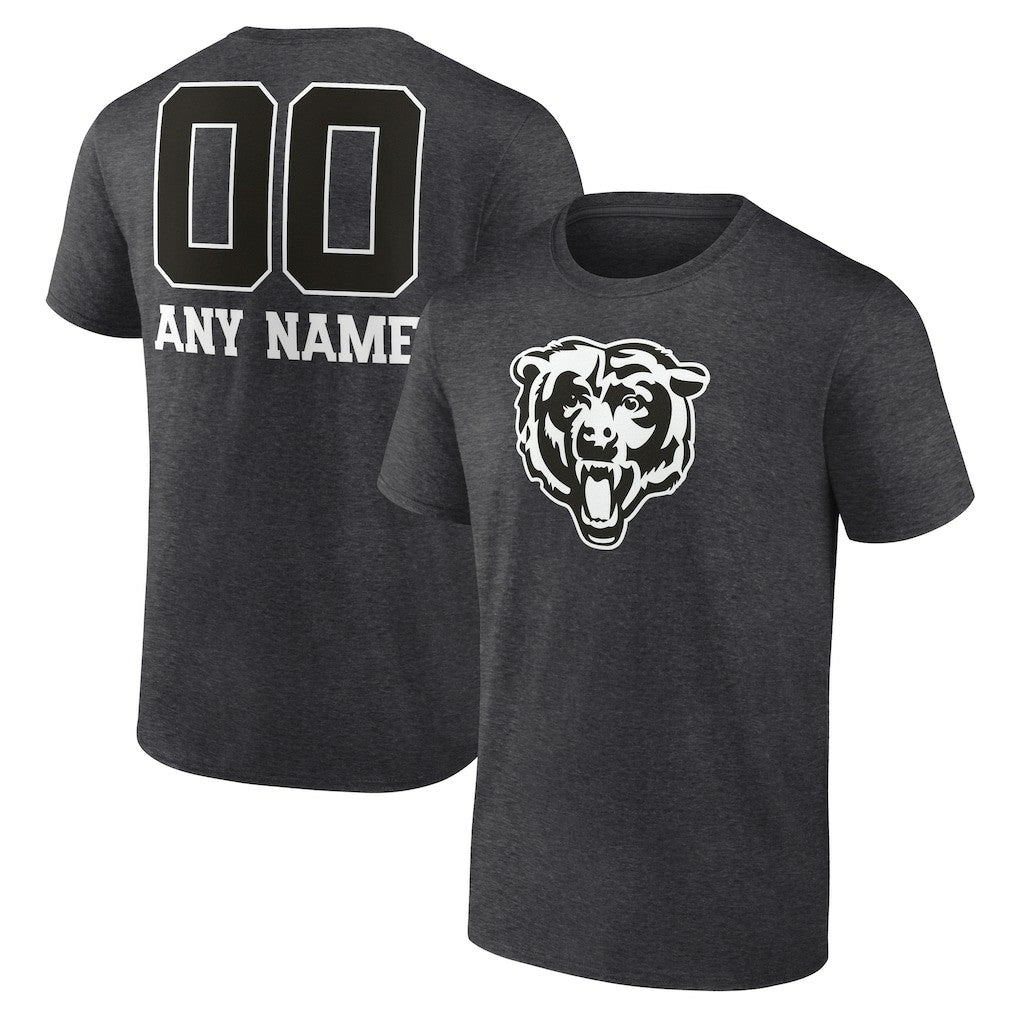 Chicago Bears Personalized Name & Number Monochrome T-Shirt - Charcoal cheap