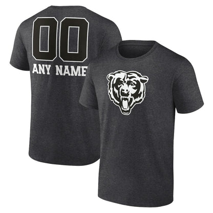 Chicago Bears Personalized Name & Number Monochrome T-Shirt - Charcoal cheap