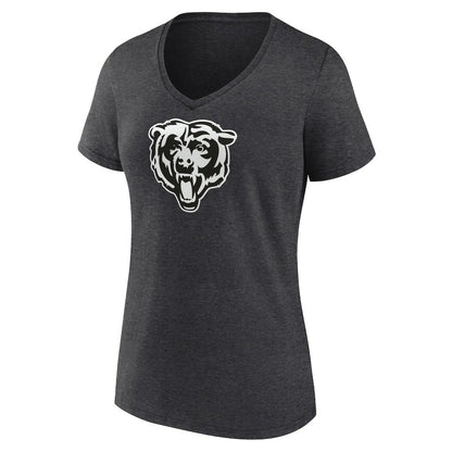 Chicago Bears Women's Personalized Name & Number Monochrome V-Neck Long Sleeve T-Shirt - Charcoal discount