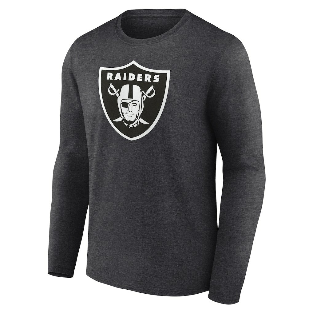 Las Vegas Raiders Personalized Name & Number Monochrome Long Sleeve T-Shirt - Charcoal on sale