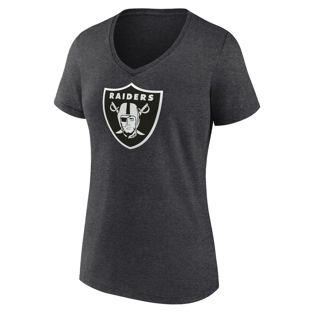 Las Vegas Raiders Women's Personalized Name & Number Monochrome V-Neck Long Sleeve T-Shirt - Charcoal cheap