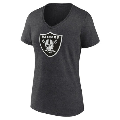 Las Vegas Raiders Women's Personalized Name & Number Monochrome V-Neck Long Sleeve T-Shirt - Charcoal cheap