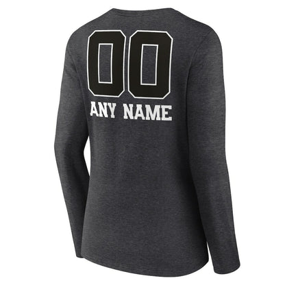 Minnesota Vikings Women's Personalized Name & Number Monochrome V-neck T-Shirt - Charcoal online