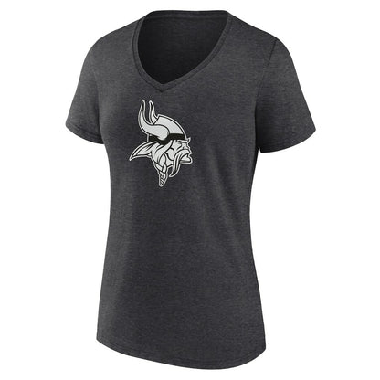 Minnesota Vikings Women's Personalized Name & Number Monochrome V-Neck Long Sleeve T-Shirt - Charcoal sale