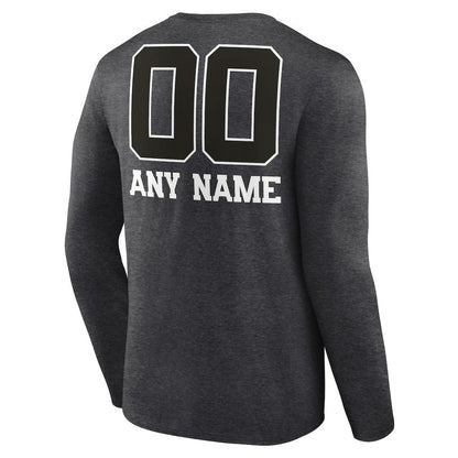New Orleans Saints Personalized Name & Number Monochrome Long Sleeve T-Shirt - Charcoal outlet