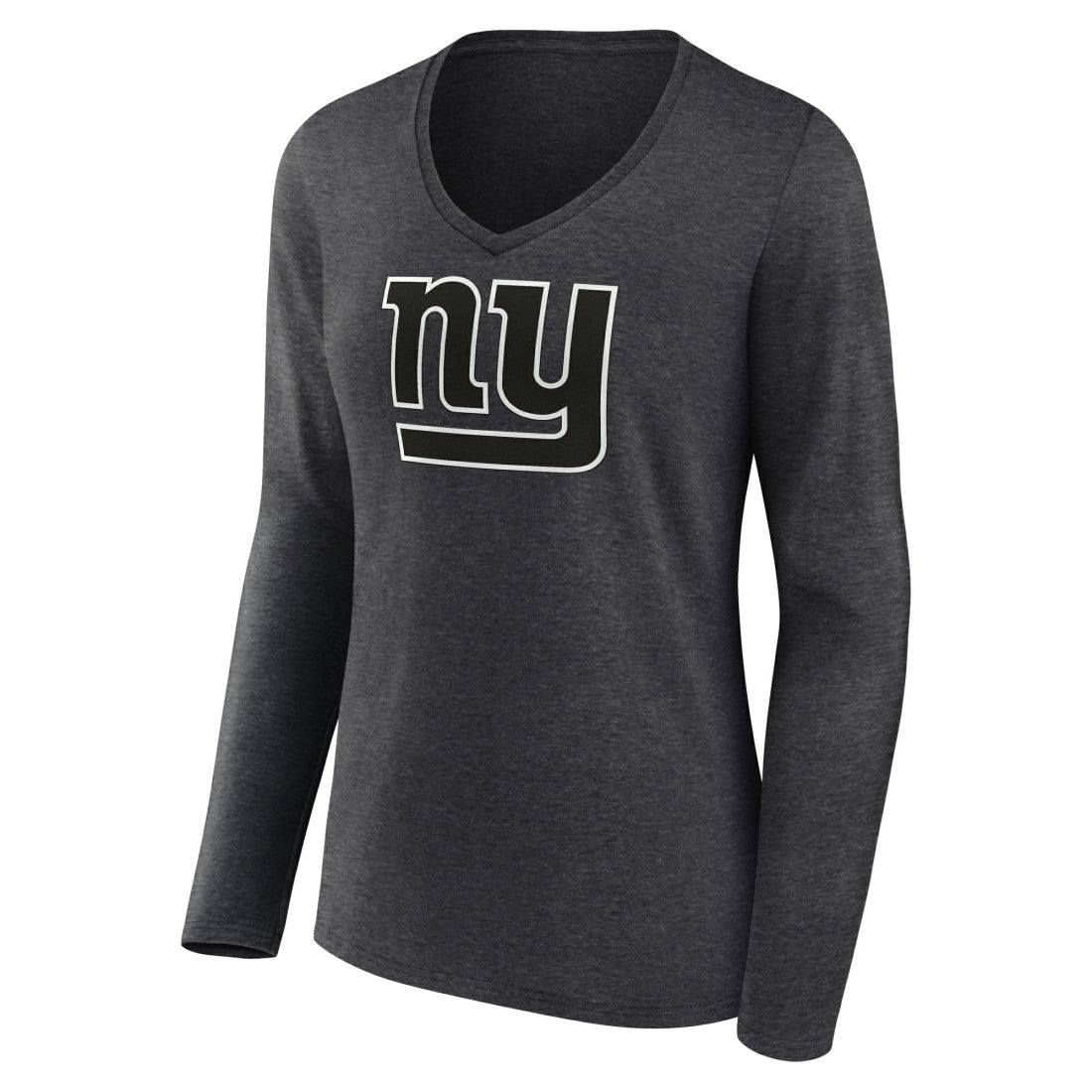 New York Giants Women's Personalized Name & Number Monochrome V-neck T-Shirt - Charcoal on sale