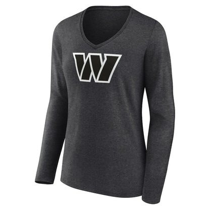 Washington Commanders Women's Personalized Name & Number Monochrome V-neck T-Shirt - Charcoal cheap