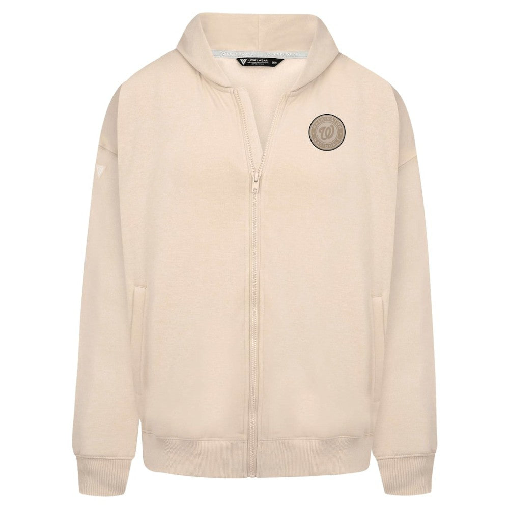 Washington Nationals Levelwear Uphill Oversized Full-Zip Hoodie - Khaki