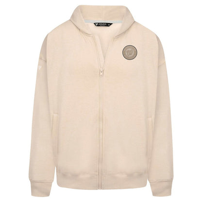 Washington Nationals Levelwear Uphill Oversized Full-Zip Hoodie - Khaki