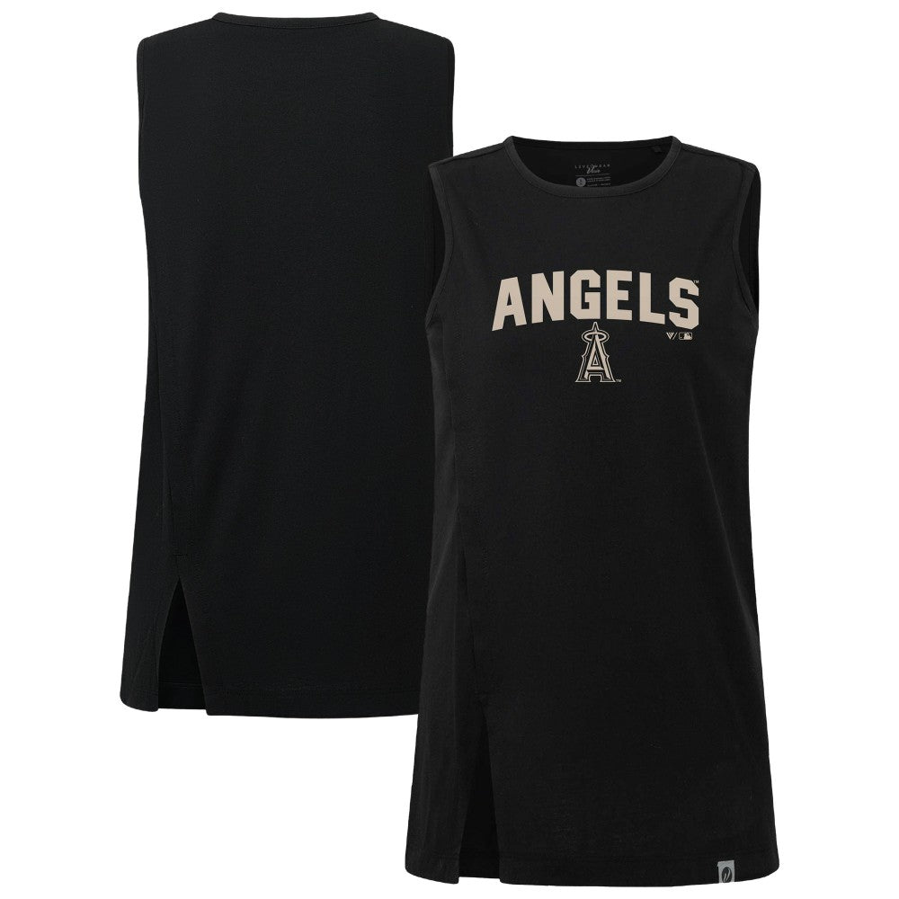 Los Angeles Angels Levelwear Women's Influx Team Arch Tank Top - Black
