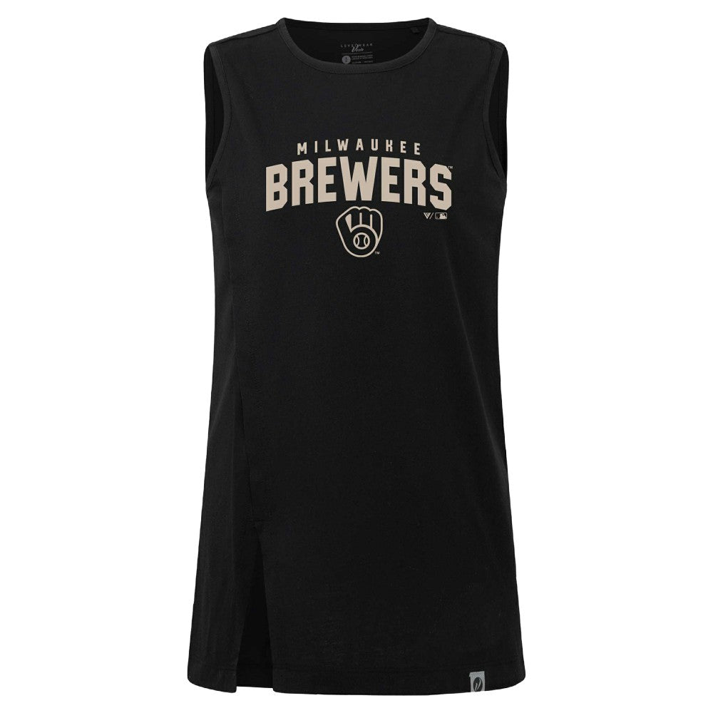 Milwaukee Brewers Levelwear Women's Influx Team Arch Tank Top - Black