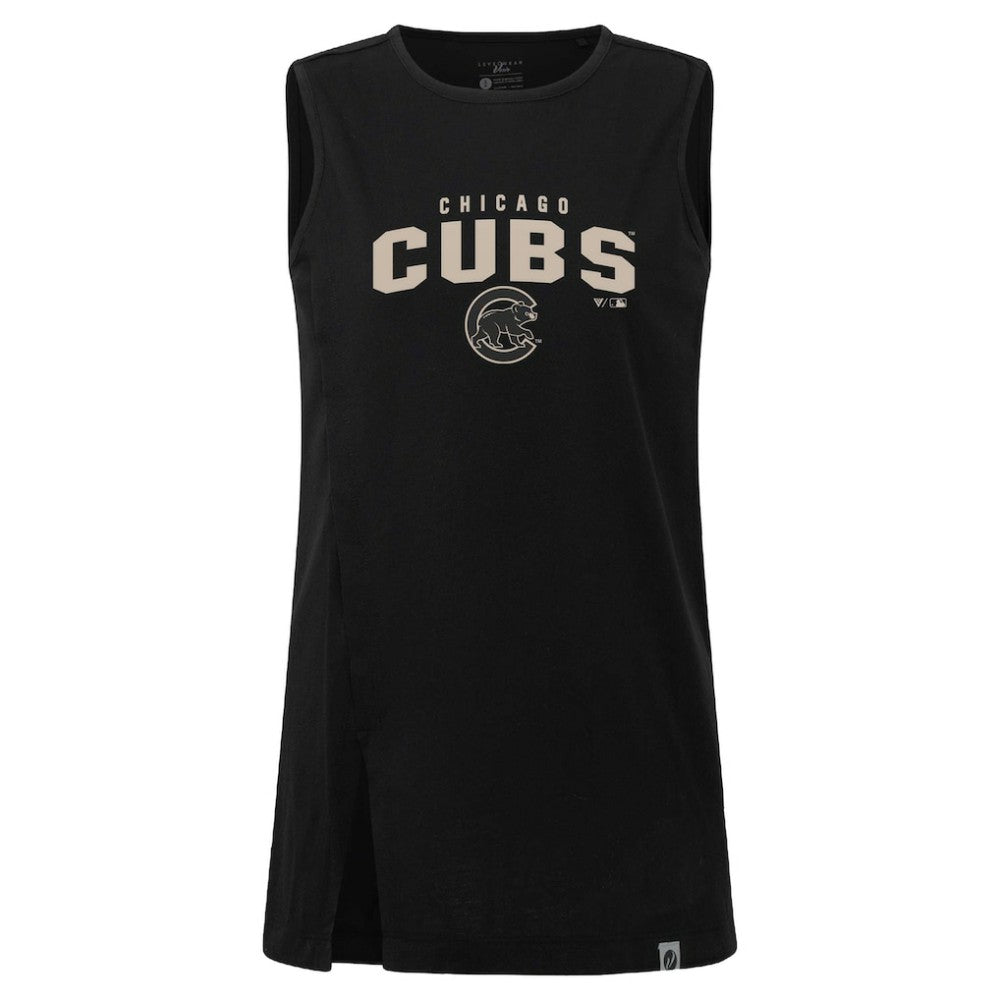 Chicago Cubs Levelwear Women's Influx Team Arch Tank Top - Black