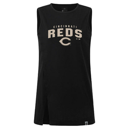 Cincinnati Reds Levelwear Women's Influx Team Arch Tank Top - Black